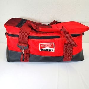 RED Marlboro Unlimited Duffel Bag w Carry Straps. 2 compartments.Heavy duty.